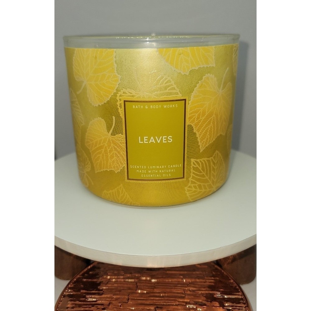 Leaves with Fancy Lid >> Bath & Body Works 3-Wick Candle